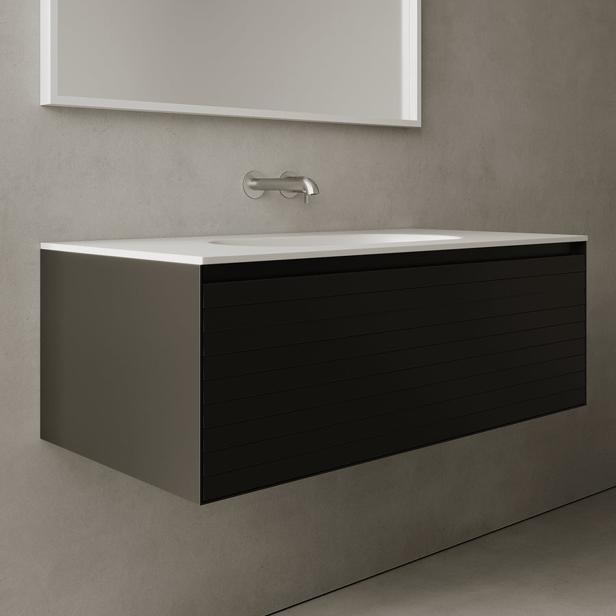Nordale Silk Black 1000mm Vanity Unit - Single Drawer with Single Basin