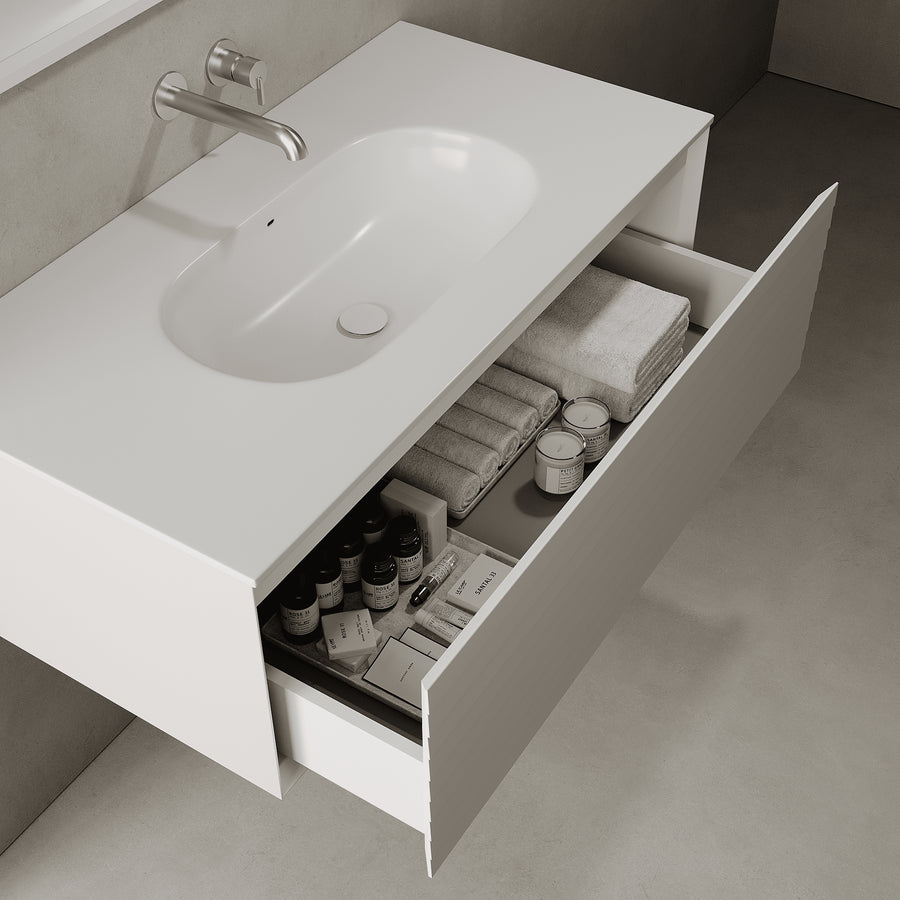 Nordale Snow White 1000mm Vanity Unit - Single Drawer with Single Basin