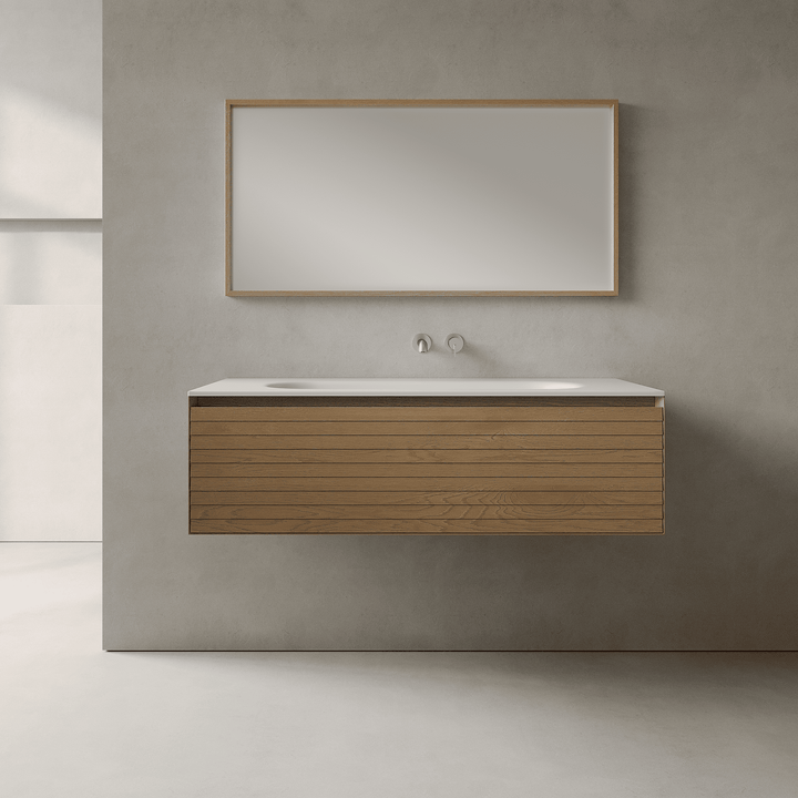 Nordale Real Oak 1200mm Vanity Unit - Single Drawer with Large Single Basin