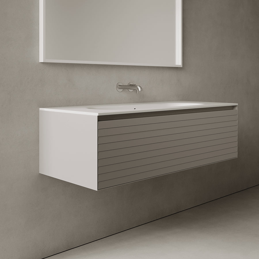 Nordale Stone Grey 1200mm Vanity Unit - Single Drawer with Large Single Basin