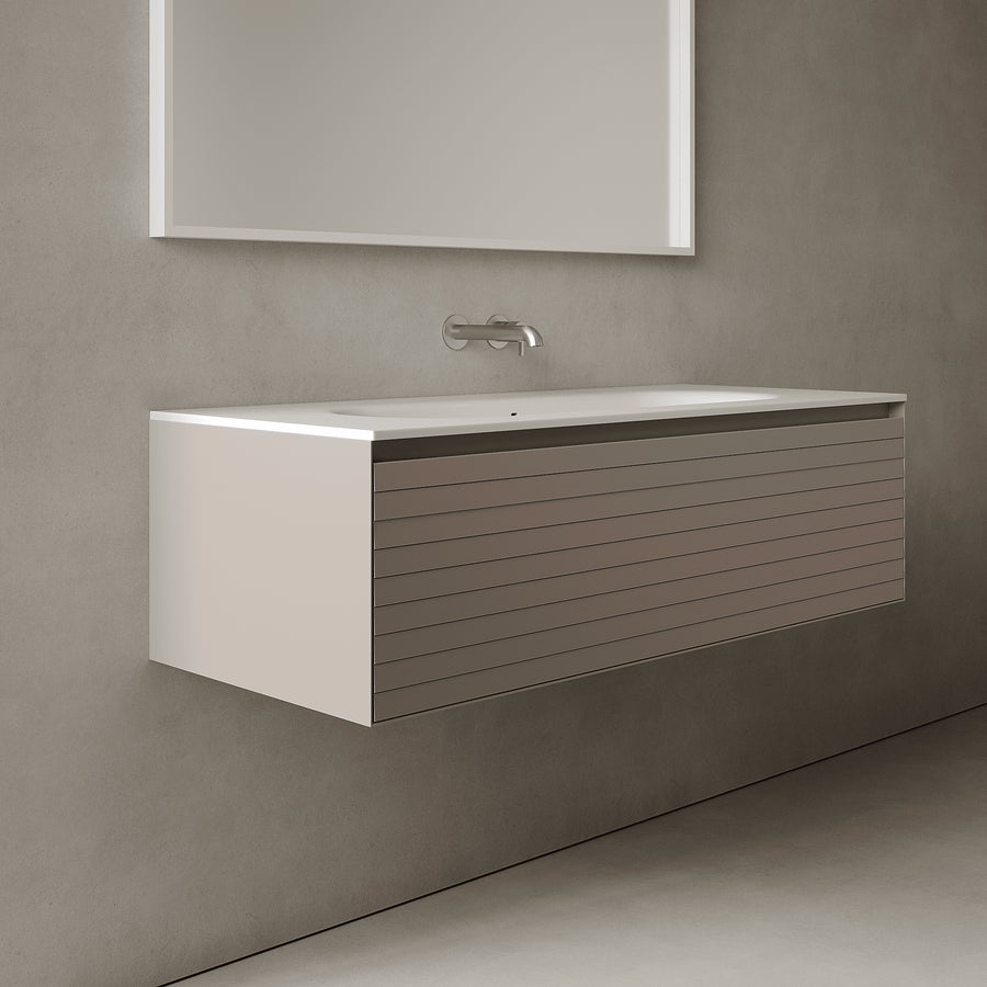 Nordale Taupe 1200mm Vanity Unit - Single Drawer with Large Single Basin