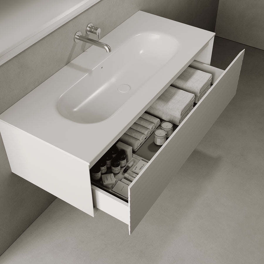 Nordale Snow White 1200mm Vanity Unit - Single Drawer with Large Single Basin