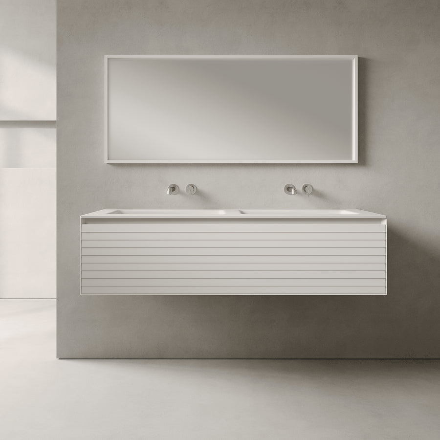 Nordale Snow White 1400mm Vanity Unit - Single Drawer with Double Basin