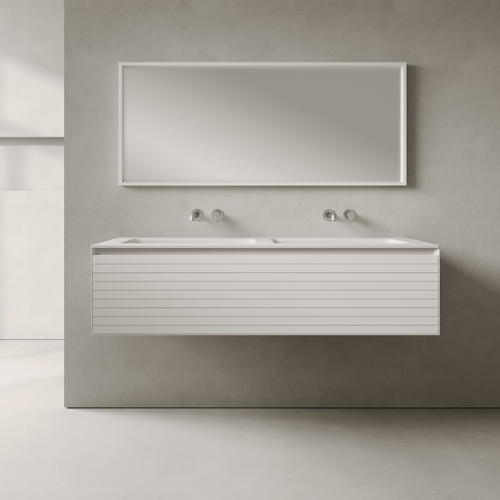 Nordale Snow White 1400mm Vanity Unit - Single Drawer with Double Basin