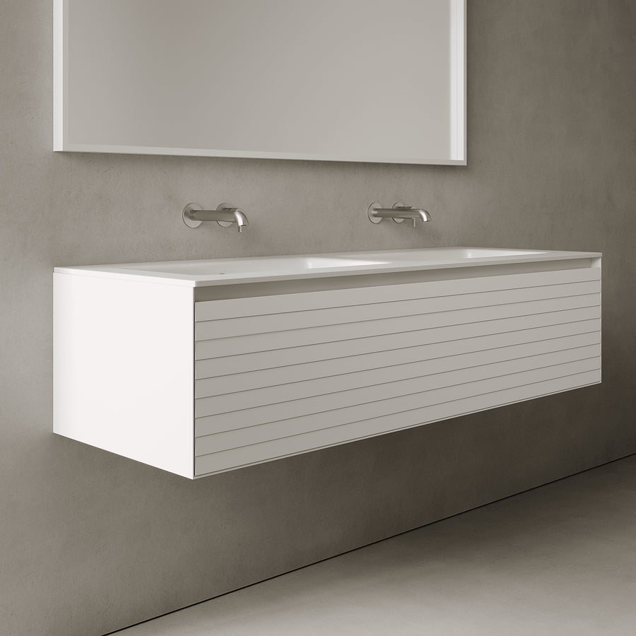 Nordale Snow White 1400mm Vanity Unit - Single Drawer with Double Basin