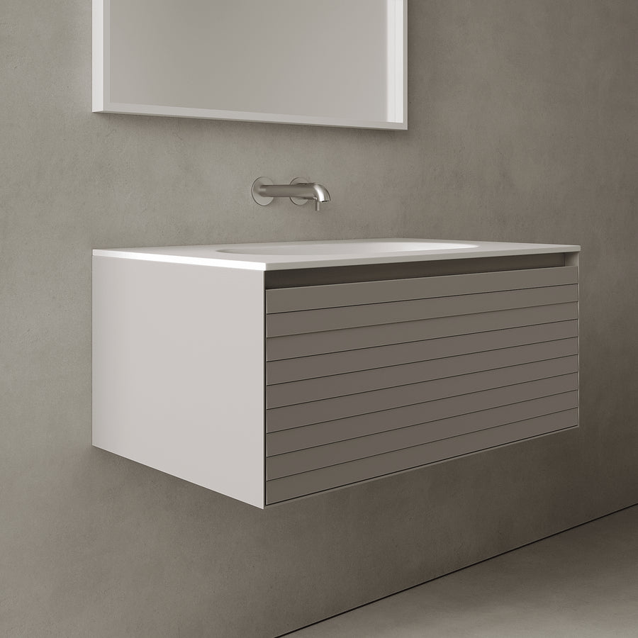 Nordale Stone Grey 800mm Vanity Unit - Single Drawer with Single Basin