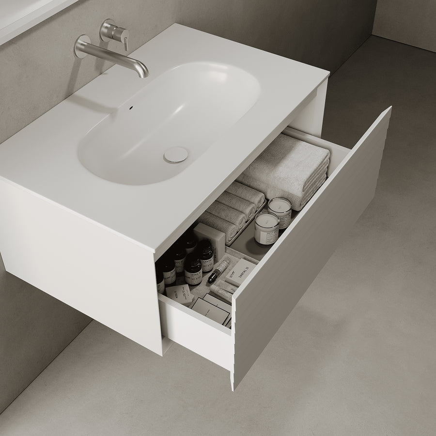 Nordale Snow White 800mm Vanity Unit - Single Drawer with Single Basin