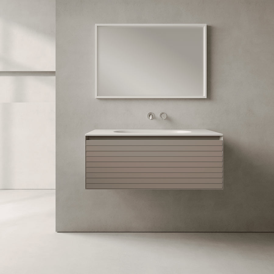 Nordale Taupe 900mm Vanity Unit - Single Drawer with Single Basin