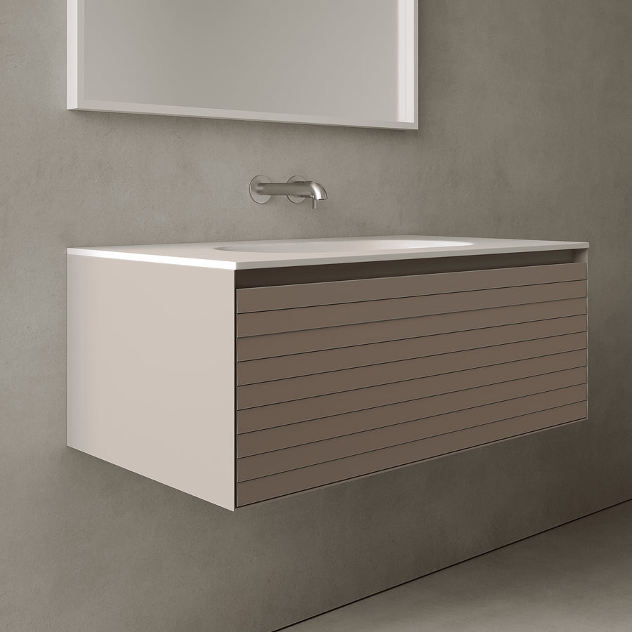Nordale Taupe 900mm Vanity Unit - Single Drawer with Single Basin