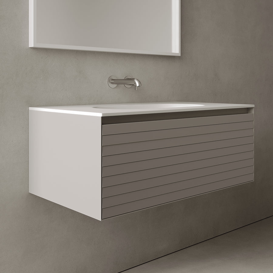 Nordale Stone Grey 900mm Vanity Unit - Single Drawer with Single Basin