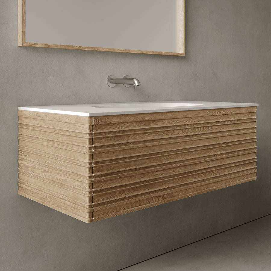 Rivara Real Ash 1000mm Vanity Unit - Single Drawer with Single Basin