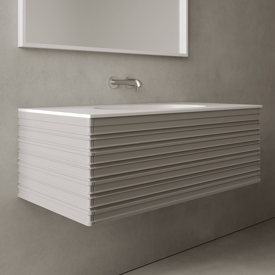 Rivara Stone Grey 1000mm Vanity Unit - Single Drawer with Single Basin