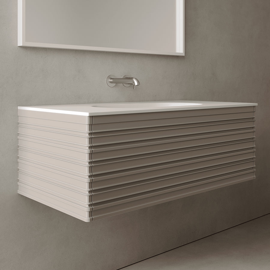 Rivara Taupe 1000mm Vanity Unit - Single Drawer with Single Basin