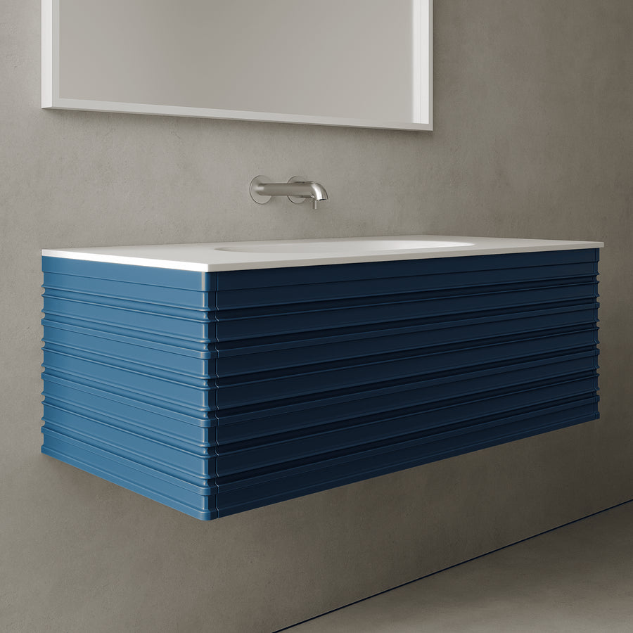 Rivara Ocean Blue 1000mm Vanity Unit - Single Drawer with Single Basin