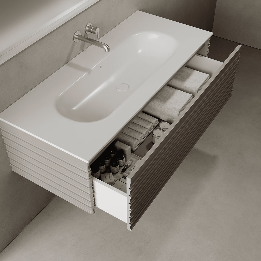 Rivara Taupe 1200mm Vanity Unit - Single Drawer with Large Single Basin