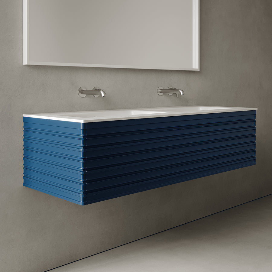 Rivara Ocean Blue 1400mm Vanity Unit - Single Drawer with Double Basin