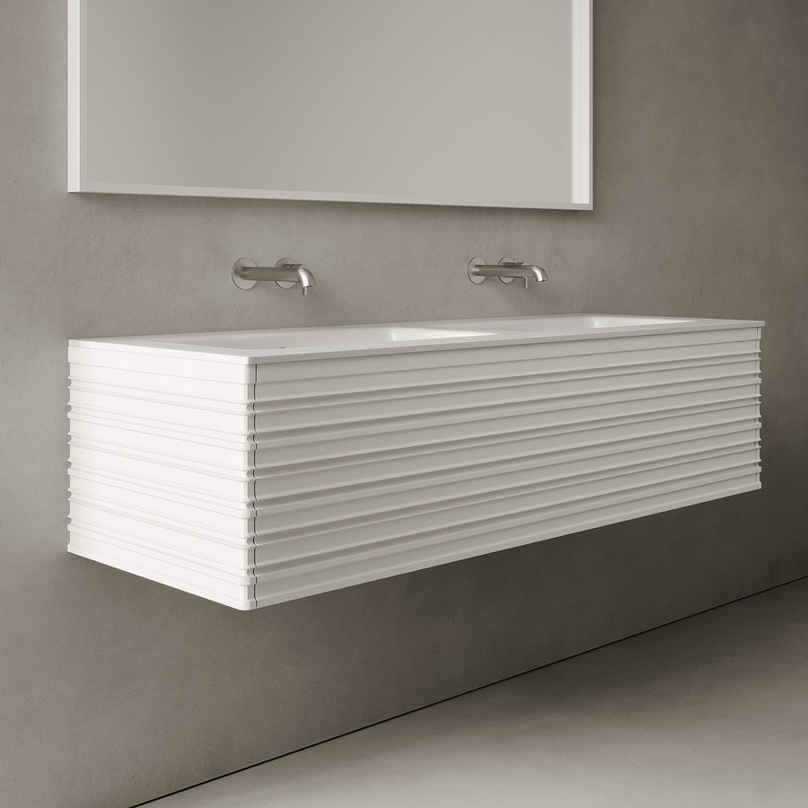Rivara Snow White 1400mm Vanity Unit - Single Drawer with Double Basin