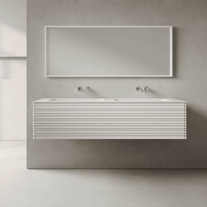 Rivara Snow White 1500mm Vanity Unit - Single Drawer with Double Basin