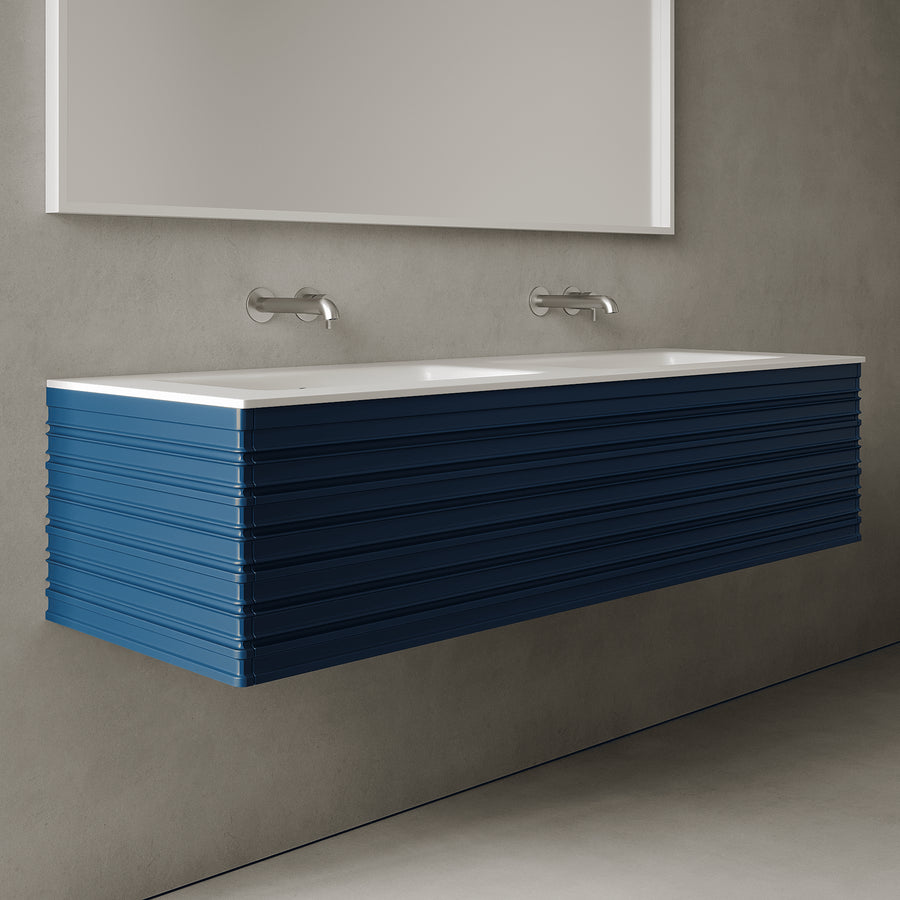 Rivara Ocean Blue 1500mm Vanity Unit - Single Drawer with Double Basin