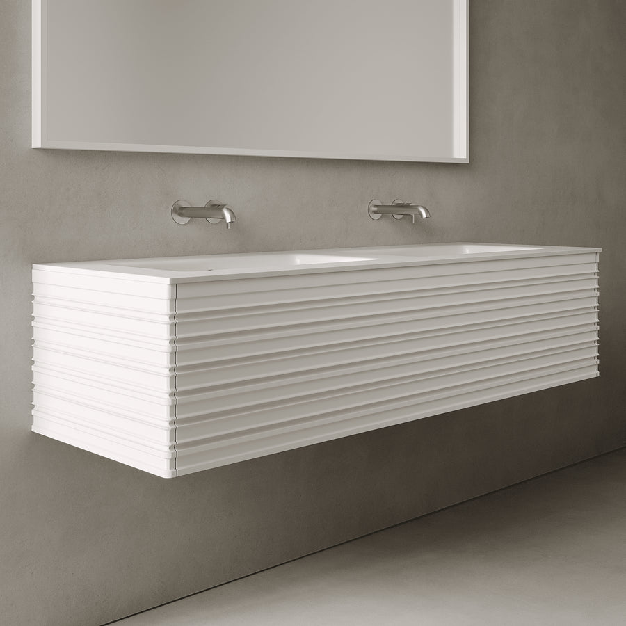 Rivara Snow White 1500mm Vanity Unit - Single Drawer with Double Basin