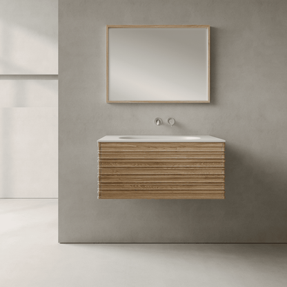 Rivara Real Ash 800mm Vanity Unit - Single Drawer with Single Basin