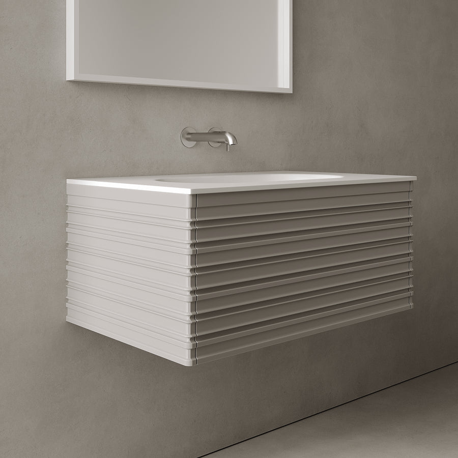 Rivara Stone Grey 800mm Vanity Unit - Single Drawer with Single Basin