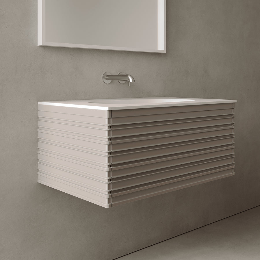 Rivara Taupe 800mm Vanity Unit - Single Drawer with Single Basin