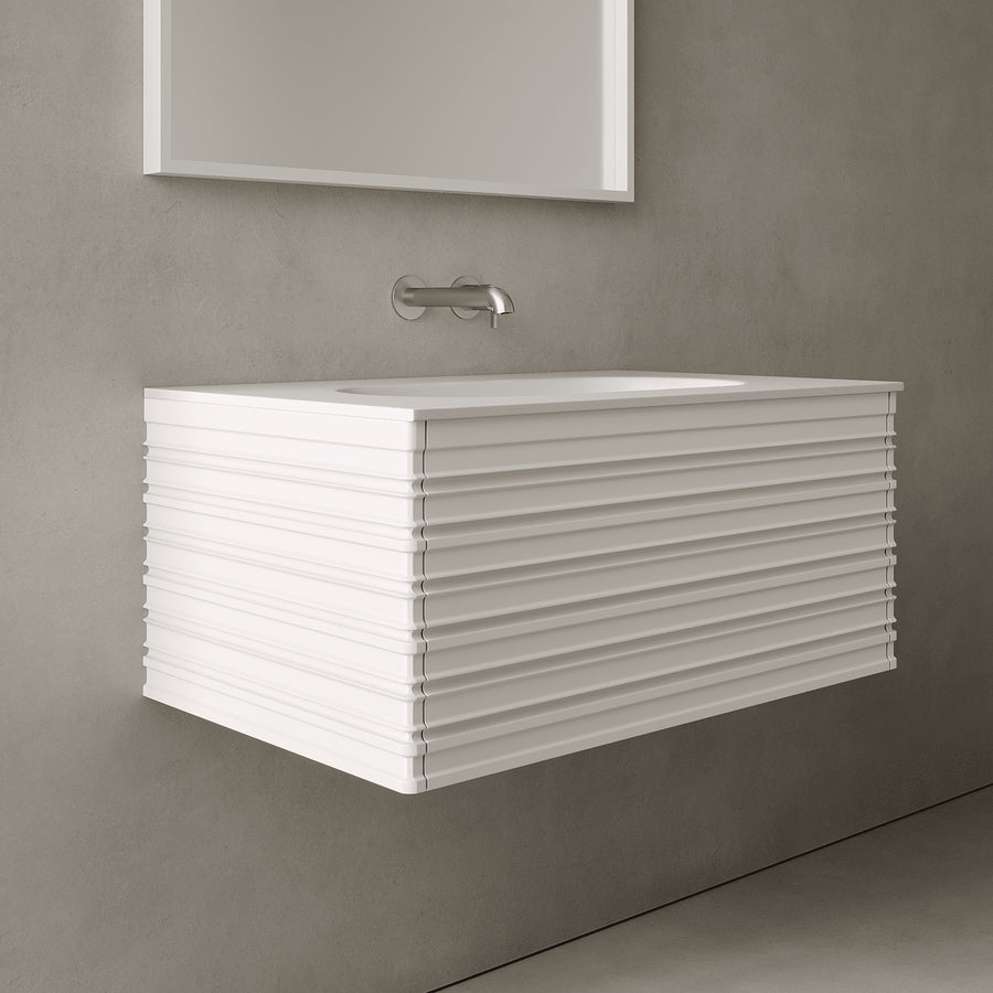 Rivara Snow White 800mm Vanity Unit - Single Drawer with Single Basin