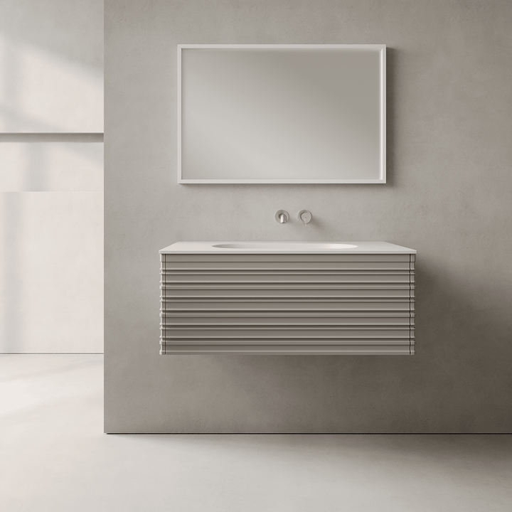 Rivara Stone Grey 900mm Vanity Unit - Single Drawer with Single Basin