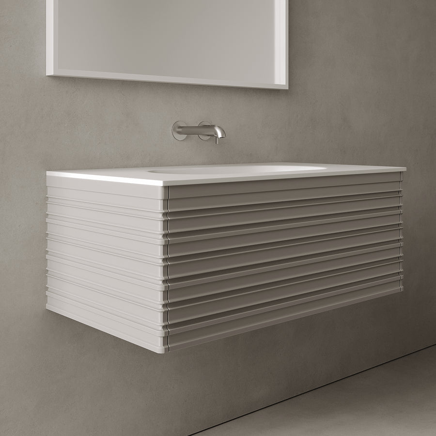 Rivara Stone Grey 900mm Vanity Unit - Single Drawer with Single Basin