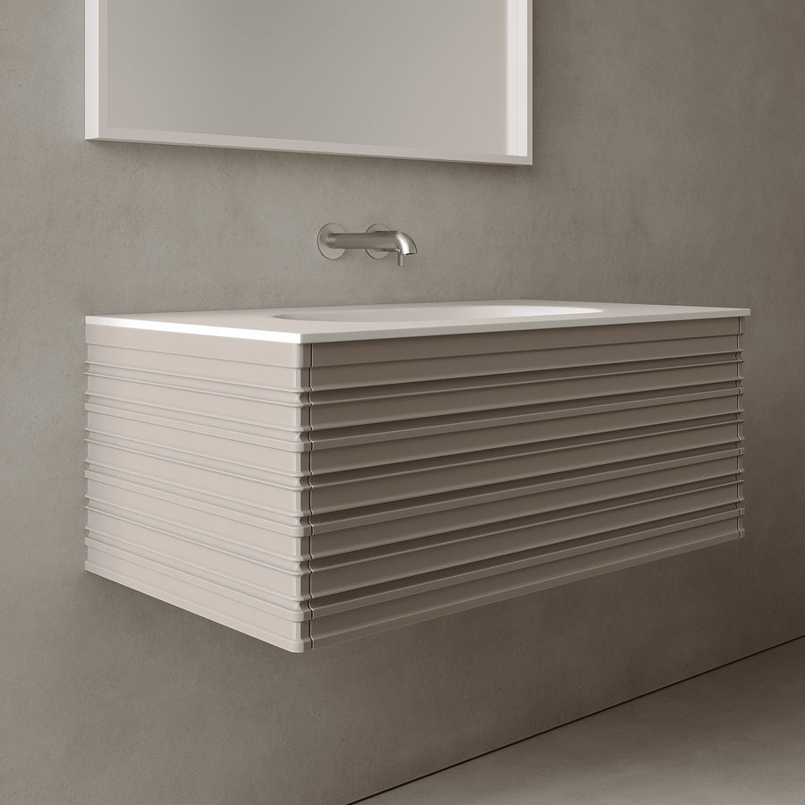 Rivara Taupe 900mm Vanity Unit - Single Drawer with Single Basin