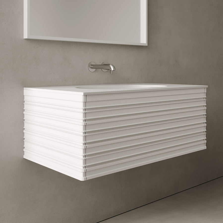 Rivara Snow White 900mm Vanity Unit - Single Drawer with Single Basin