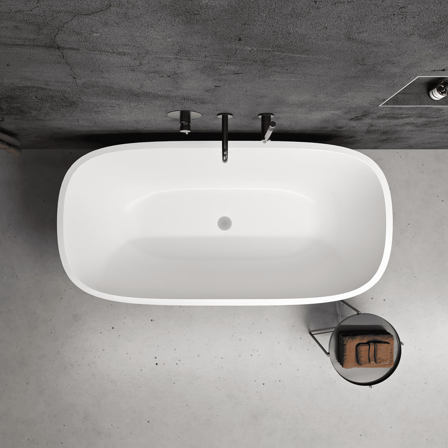 Lorca Freestanding Stone Bath 1500 (White)