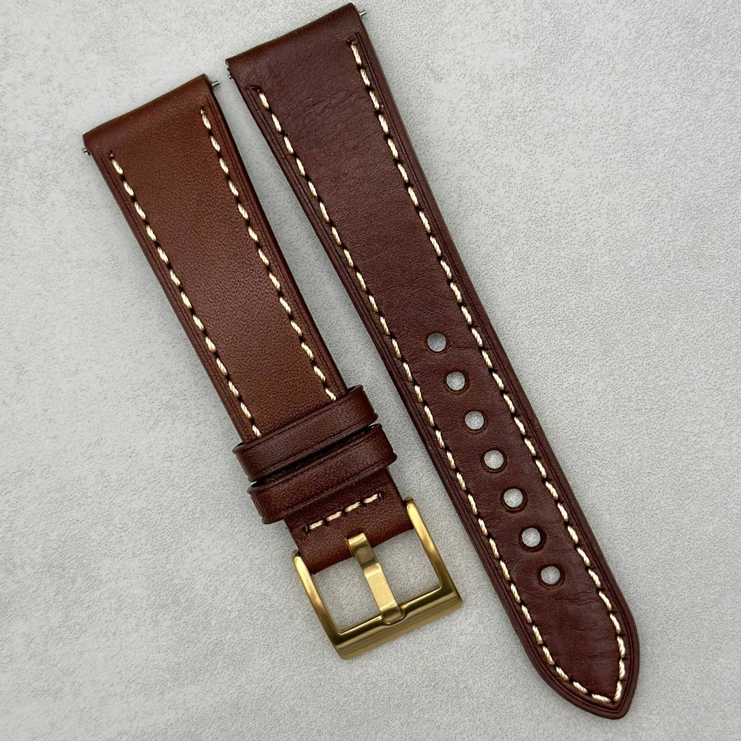 The Venice: Mocha Brown Italian Vegetable Tanned Leather Watch Strap
