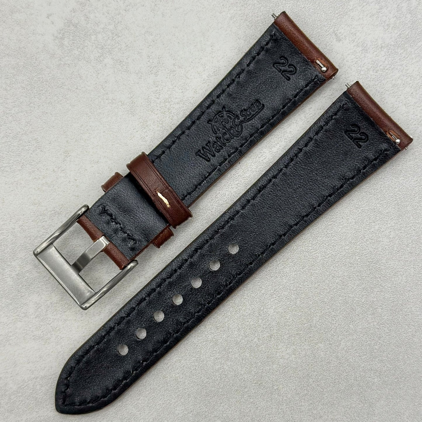 The Venice: Mocha Brown Italian Vegetable Tanned Leather Watch Strap