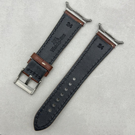 The Venice: Mocha Brown Italian Vegetable Tanned Leather Samsung Galaxy Watch Ultra Strap