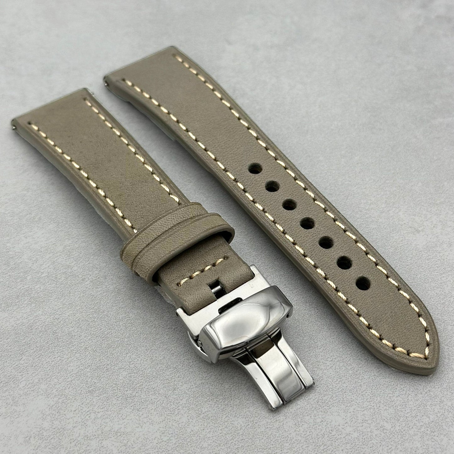The Venice: Smoke Grey Italian Vegetable Tanned Leather Samsung Galaxy Watch Ultra Strap