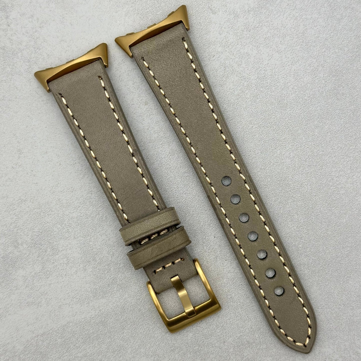The Venice: Smoke Grey Italian Vegetable Tanned Leather Google Pixel Watch Strap