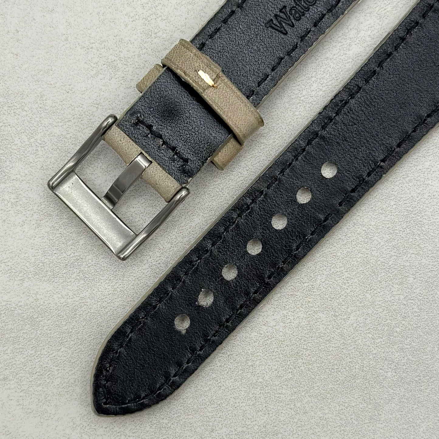 The Venice: Smoke Grey Italian Vegetable Tanned Leather Watch Strap
