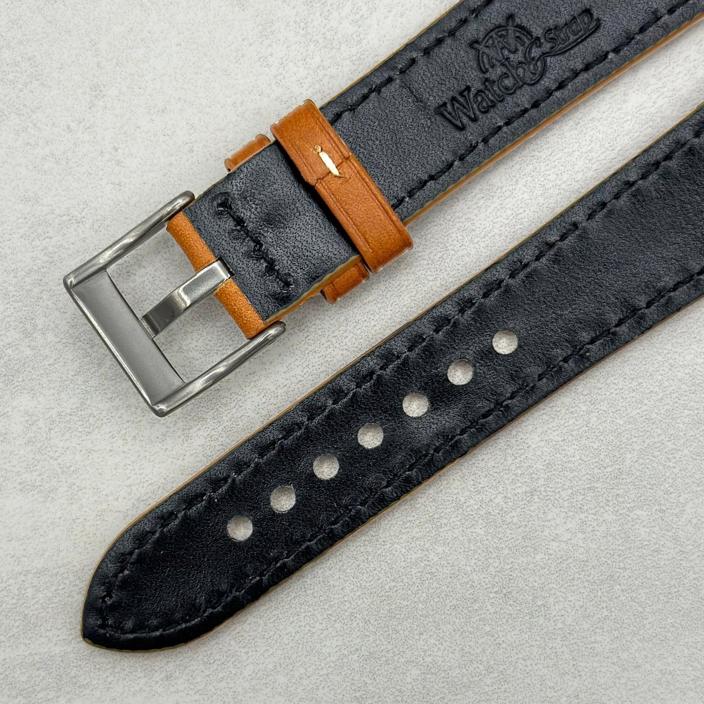The Venice: Caramel Tan Italian Vegetable Tanned Leather Apple Watch Strap