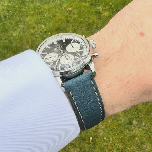 The Rome: Prussian Blue Italian Full Grain Leather Google Pixel Watch Strap